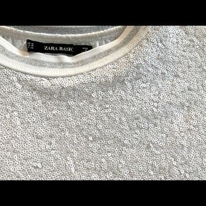 White sequined tunic Zara